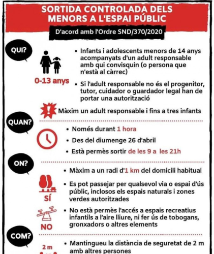 Sortida controlada dels menors de 14 anys