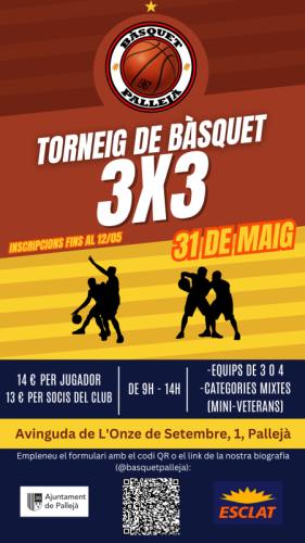 Cartell del Club Bàsquet Pallejà del Torneig 3x3